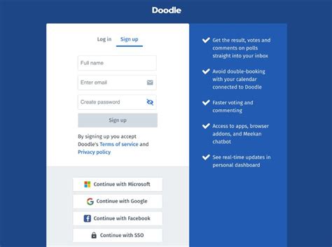 doodle poll log in.